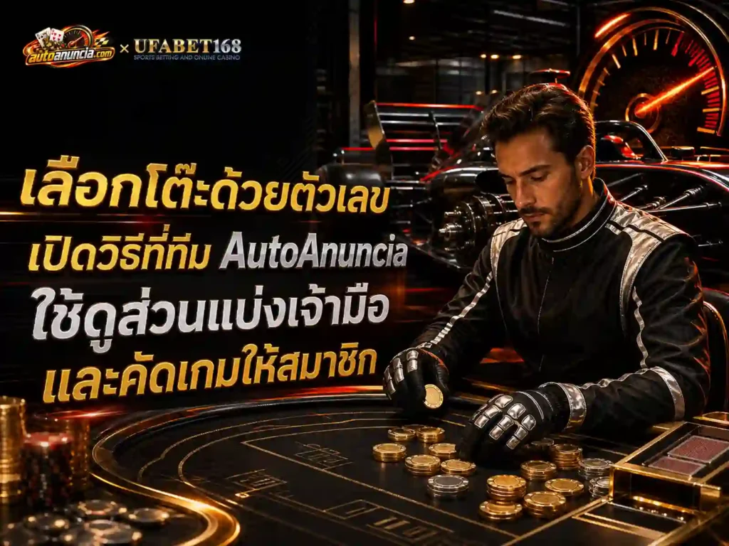 เลือกโต๊ะจาก ส่วนแบ่งเจ้ามือ AutoAnuncia ใช้คัด เกม